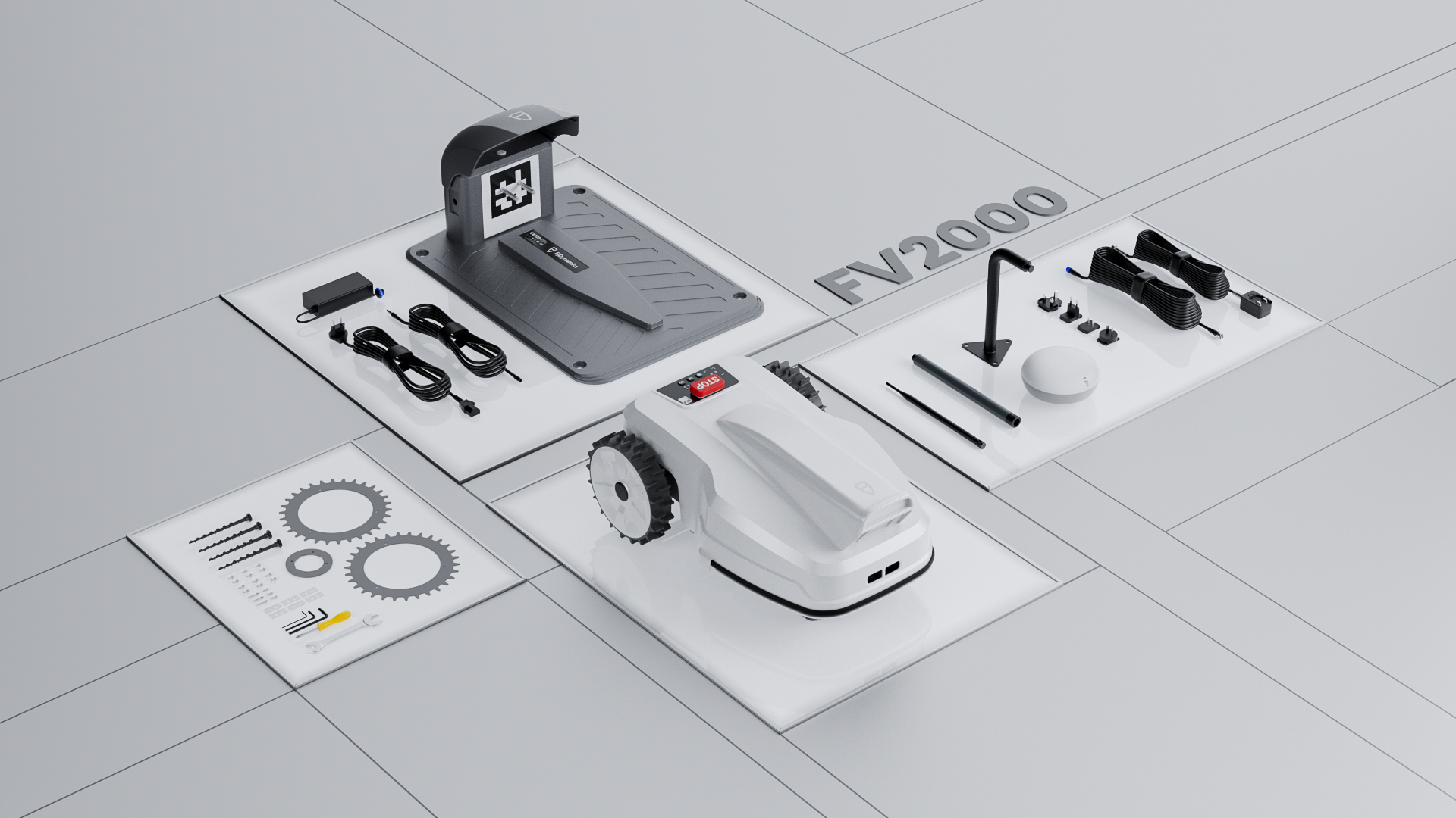 FJD FV2000 Kabelloser automatischer Mähroboter für Gärten